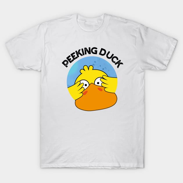 Peeking Duck Funny Animal Chinese Dish Pun T-Shirt by punnybone